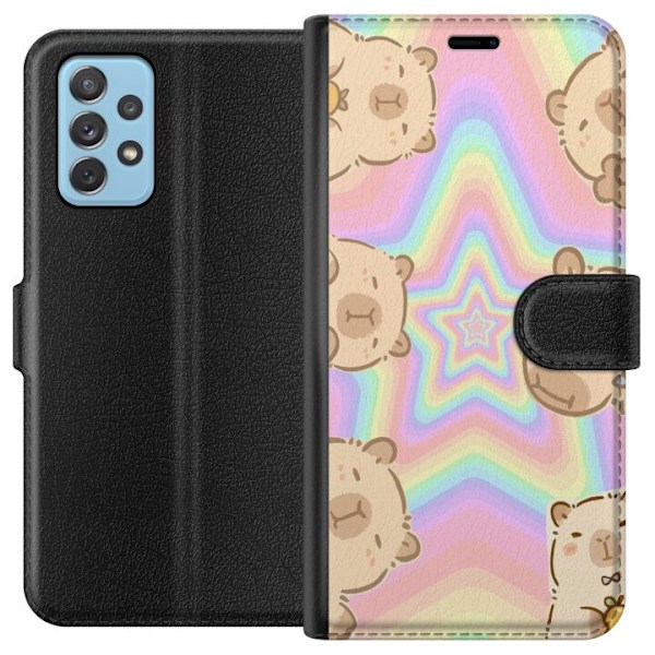 Samsung Galaxy A72 5G Tegnebogsetui Kawaii Capybara Galaxy Sø