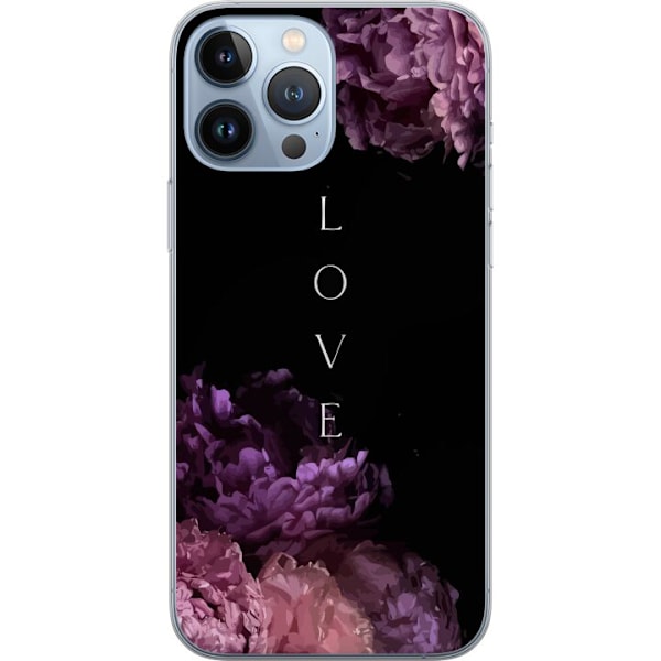 Apple iPhone 13 Pro Max Läpinäkyvä kuori Kärlek och blommor