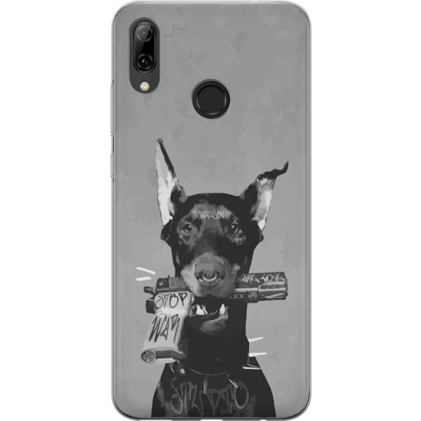 Huawei P smart 2019 Gennemsigtig cover Grå Hund Grafisk Design Sejt Dyremotiv Gadekunst Urban Trend Hundeejer Stil Populært Motiv