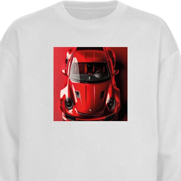 Sweatshirt for Voksen | Klassisk Collegegenser Porsche hvit S