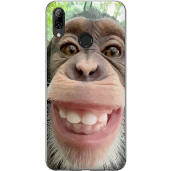 Huawei P smart 2019 Genomskinligt Skal Chimp Selfie Rolig Grafisk Design Apa Djurmotiv Trend Roligt Motiv Populärt Urban Art Stil