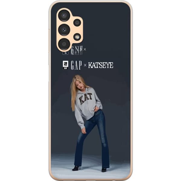 Kompatibelt Mobilskal till Samsung Galaxy A13 KATSEYE blond modebild grå