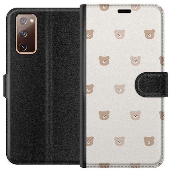 Samsung Galaxy S20 FE Tegnebogsetui Teddybaggrund - søde teddybjørne mod en blød baggrund