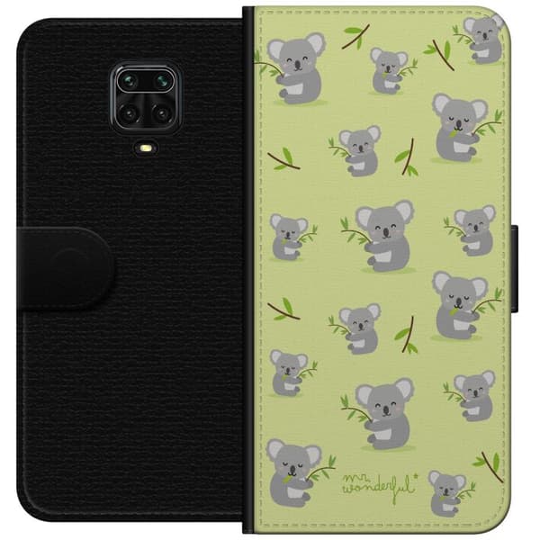Kompatibel Tegnebogsetui til Xiaomi Redmi Note 9 Pro Legende mønster med søde grå koalaer og grønne eukalyptusgrene grøn