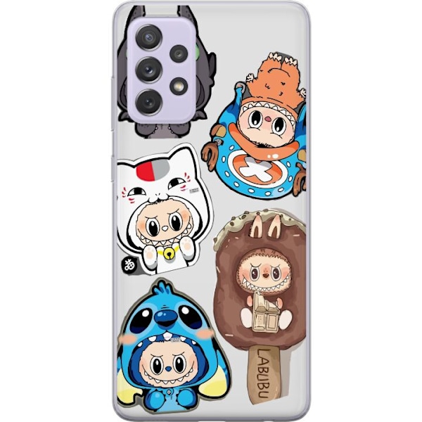 Samsung Galaxy A52s 5G Läpinäkyvä kuori Labubu hahmokokoelma - Pop Mart Labubu The Monsters väriluulisessa muotoilussa
