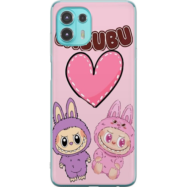 Motorola Edge 20 Lite Läpinäkyvä kuori Labubu Pink Monster