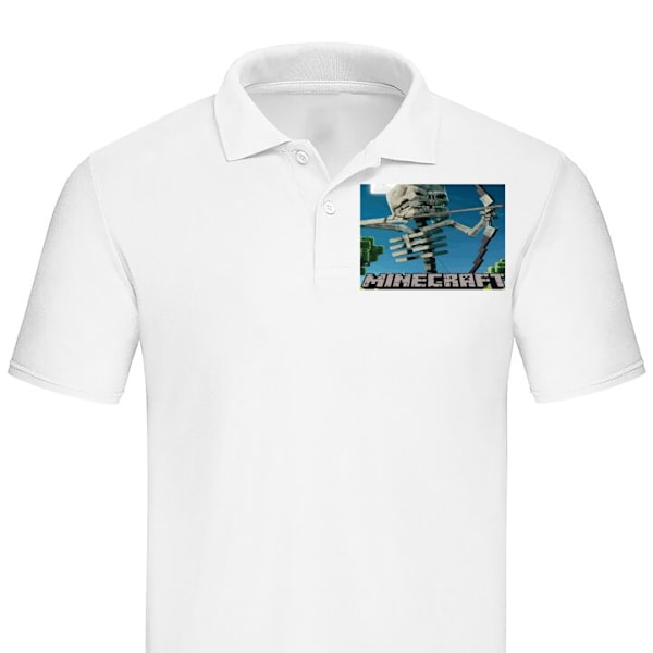 Poloshirt til Voksen | Elegant Poloshirt A Minecraft Movie Hvid Lille
