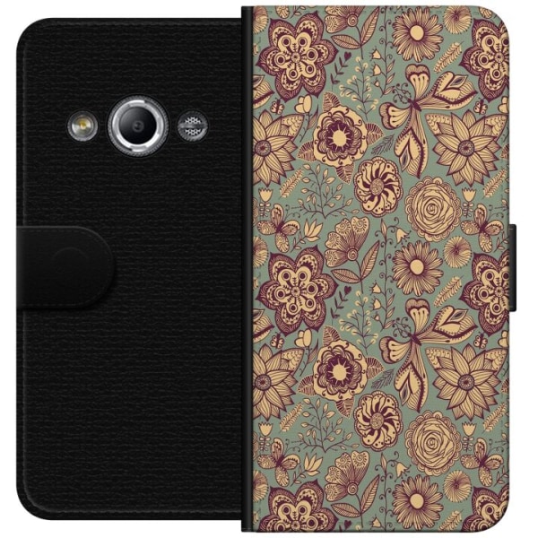 Samsung Galaxy Xcover 3 Tegnebogsetui Vintage Blomster