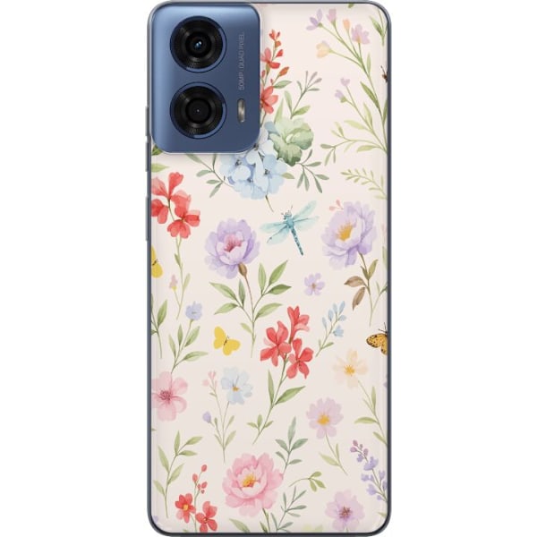 Motorola Moto G24 Gennemsigtig cover Blomster
