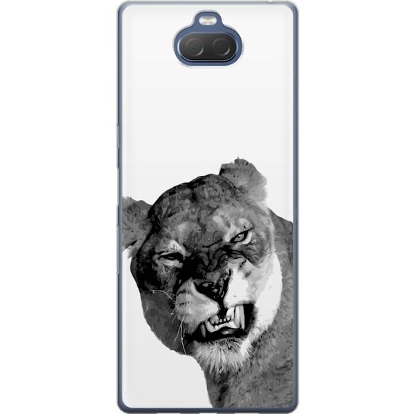 Sony Xperia 10 Plus Gennemsigtig cover Løve Kunstnerisk Dyremotiv Afrikansk Stil Jungle Følelse Grafisk Design Hjemmedekoration Dyr Tema