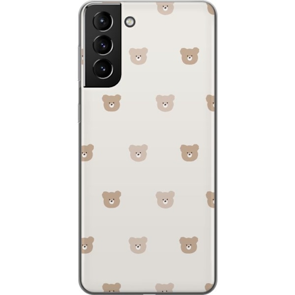 Samsung Galaxy S21+ 5G Läpinäkyvä kuori Teddy-tausta - söp