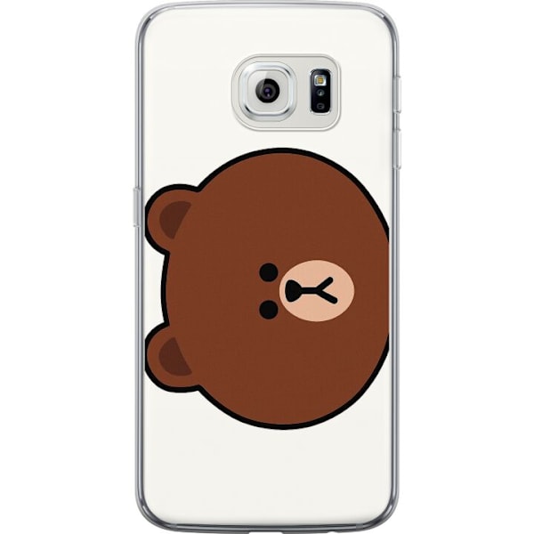Samsung Galaxy S6 edge Genomskinligt Skal line friends brown
