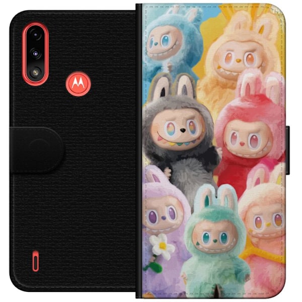 Motorola Moto E7 Power Plånboksfodral Labubu Sketch Style –