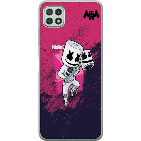 Samsung Galaxy A22 5G Genomskinligt Skal Marshmello Fortnite Skin Emote Gaming DJ Karaktär Populärt Motiv Barn Ungdom Trend