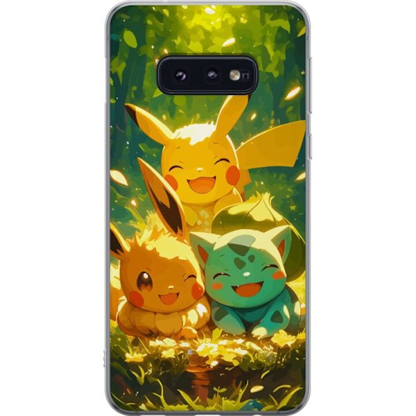 Samsung Galaxy S10e Genomskinligt Skal Pixelmonster spelstil – färgstark design för retroälskande gamers