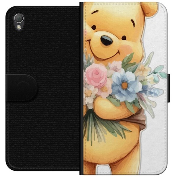 Sony Xperia Z3 Tegnebogsetui Nalle Puh med blomster - klassisk børnefavorit i en blomstrende forårs miljø