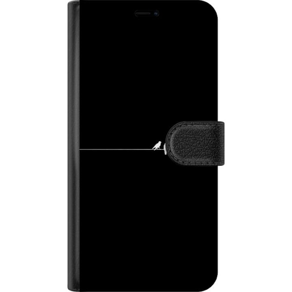 OnePlus 6 Lommeboketui Minimalistiske fugler svart