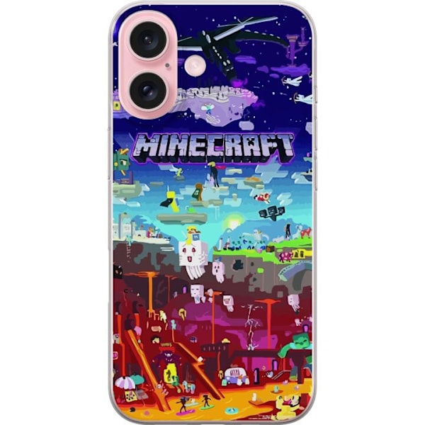 Apple iPhone 16 Läpinäkyvä kuori MineCraft