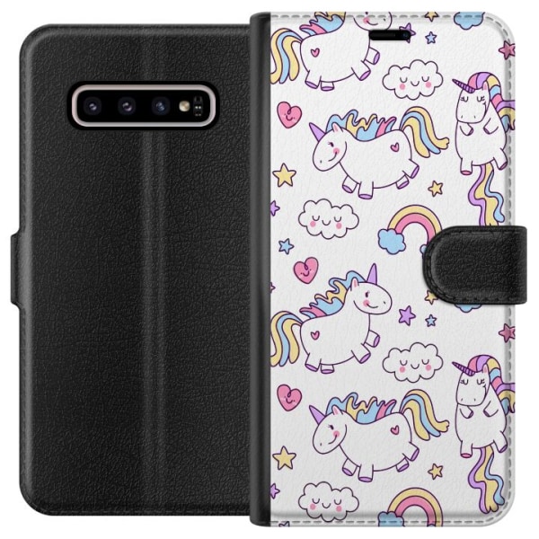 Samsung Galaxy S10+ Plånboksfodral Unicorn Pattern