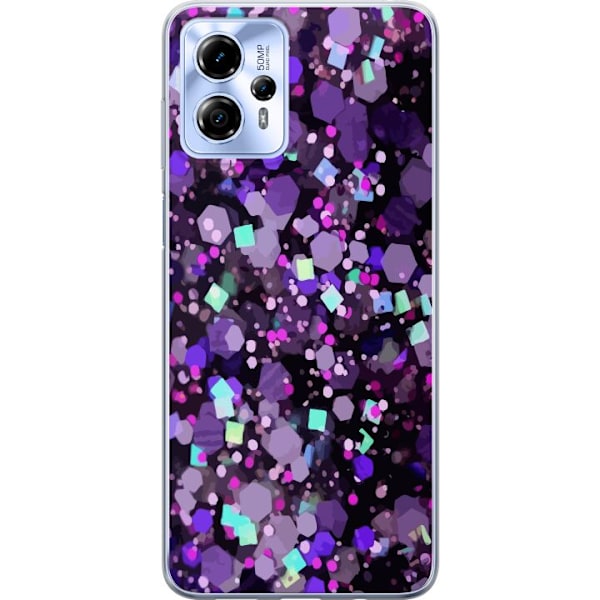 Motorola Moto G13 Gjennomsiktig deksel Lilla Glitter