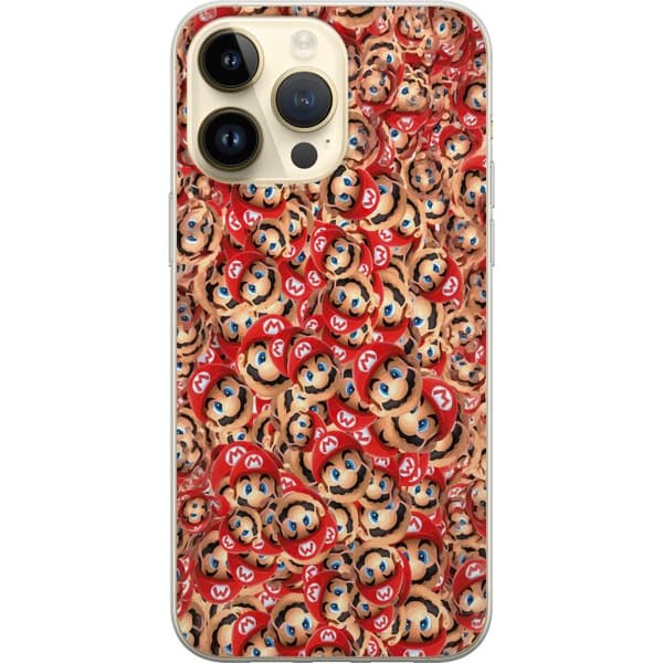 Kompatibelt Mobildeksel til Apple iPhone 14 Pro Max Super Mario mönster rød