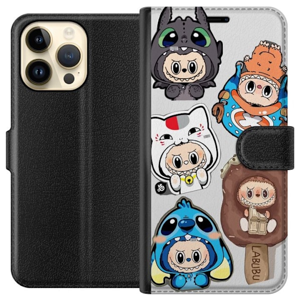 Apple iPhone 15 Pro Max Tegnebogsetui Labubu figur samling - P