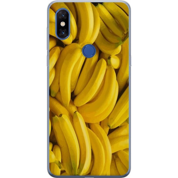 Xiaomi Mi Mix 3 Genomskinligt Skal Banana Pattern – lekfullt mönster med gula bananer