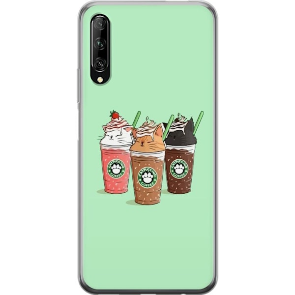 Huawei P smart Pro 2019 Genomskinligt Skal Catpuccino