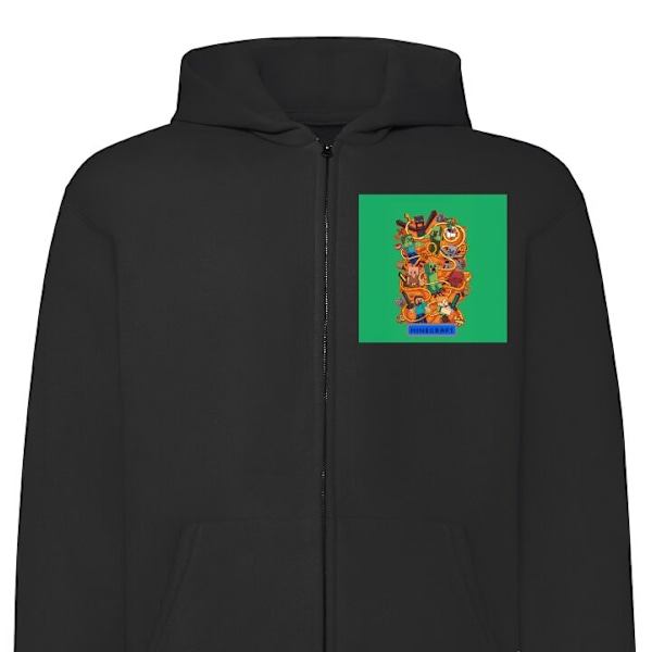 Vetoketjullinen Huppari | Huppari Vetoketjulla Aikuisille Mine musta XL