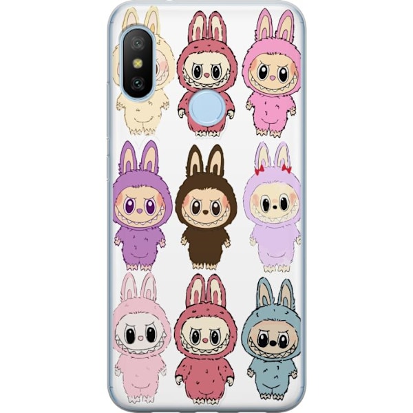 Xiaomi Mi A2 Lite Läpinäkyvä kuori Labubu Pink Monster - Popkulttuuri Kawaii-kosketuksella