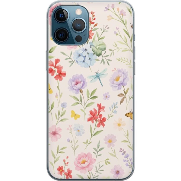 Apple iPhone 12 Pro Max Genomskinligt Skal Blommor