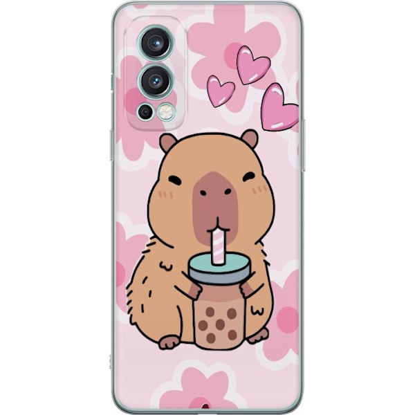 OnePlus Nord 2 5G Läpinäkyvä kuori Kawaii Capybara Sydän A
