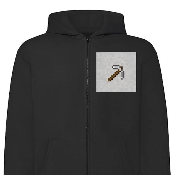 Zip-Hoodie | Hættetrøje med Lynlås til Voksne Minecraft Værktøjer sort S