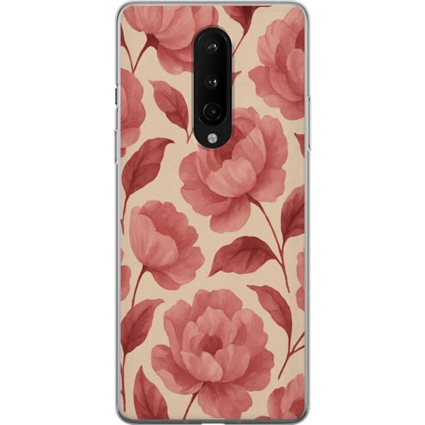 OnePlus 8 Gennemsigtig cover Roseblomst