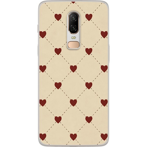OnePlus 6 Gennemsigtig cover Hjertegitter