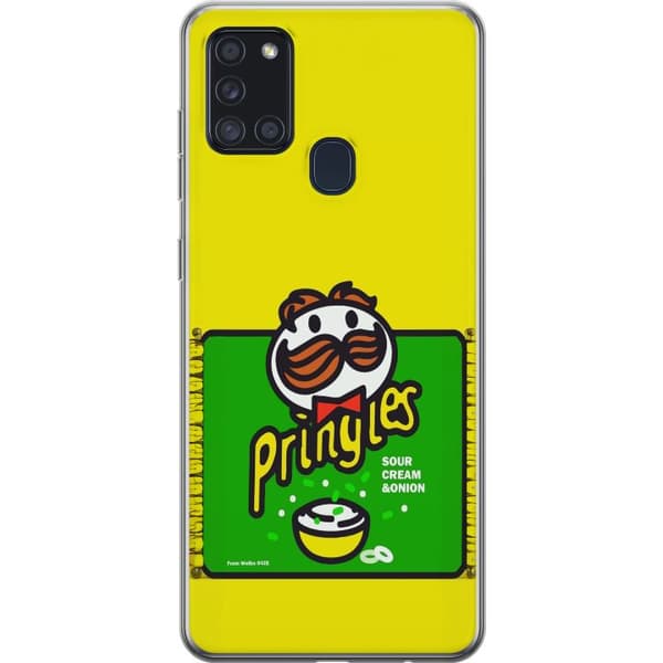Kompatibelt Mobildeksel til Samsung Galaxy A21s Pringles gul