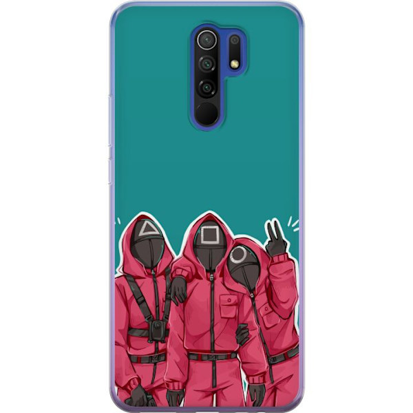 Xiaomi Redmi 9 Läpinäkyvä kuori Squid Game Hahmot Graafinen Suunnittelu Sarjakuvasarjan Hahmot Suosittu TV-Teema Aasialainen Tyyli Jännittävä Tr