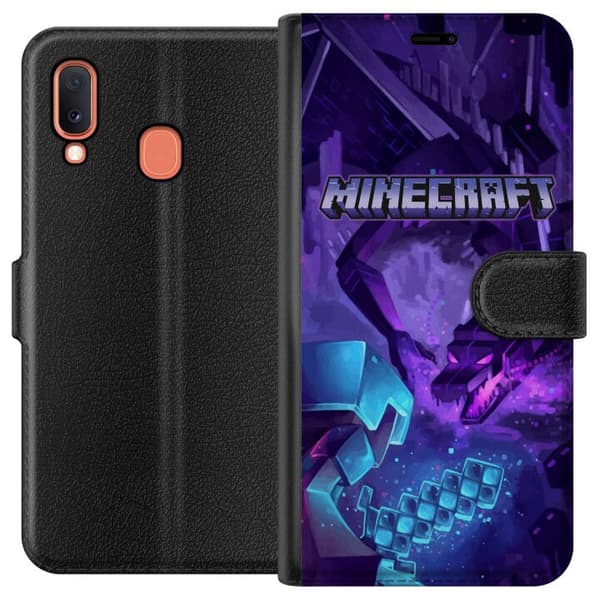 Kompatibelt Plånboksfodral till Samsung Galaxy A20e Minecraft