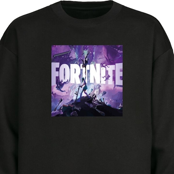 Sweatshirt for Voksen | Klassisk Collegegenser Fortnite svart L