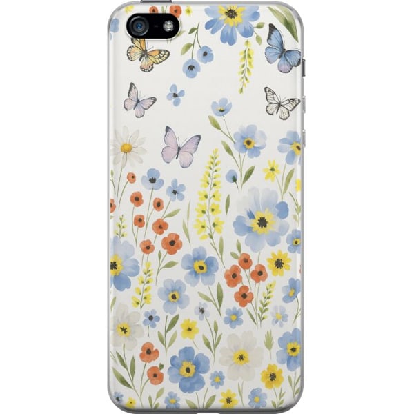 Apple iPhone 5 Läpinäkyvä kuori Kesäkukat