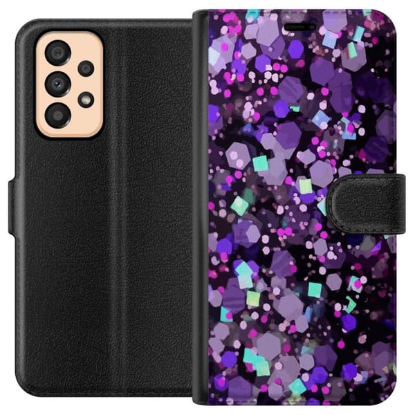 Kompatibelt Plånboksfodral till Samsung Galaxy A33 5G Lila Glitter