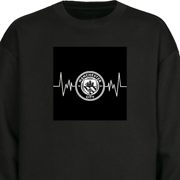 Sweatshirt för Vuxen | Klassisk Collegetröja Manchester City svart M