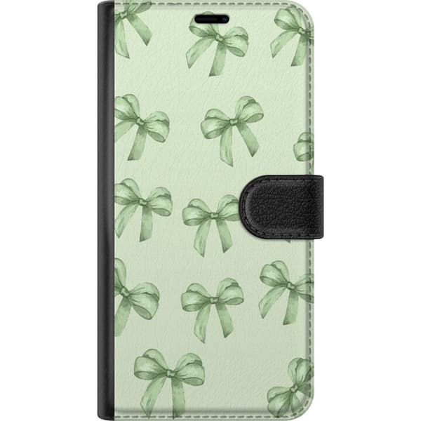 Kompatibelt Plånboksfodral till Samsung Galaxy A32 5G Grönt rosett mönster sött pastell bow pattern aesthetic cute gift ribbon seamless wallpaper sof