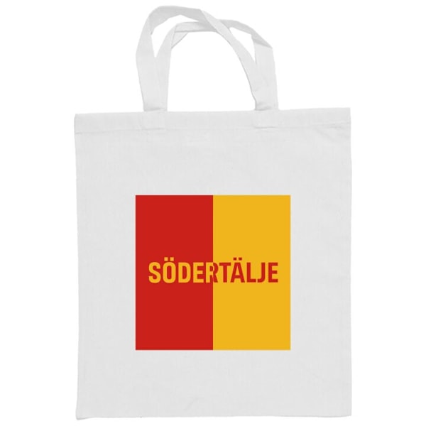 Mulepose | Holdbar Indkøbstaske i Stof Södertälje – fodbold Hvid one size