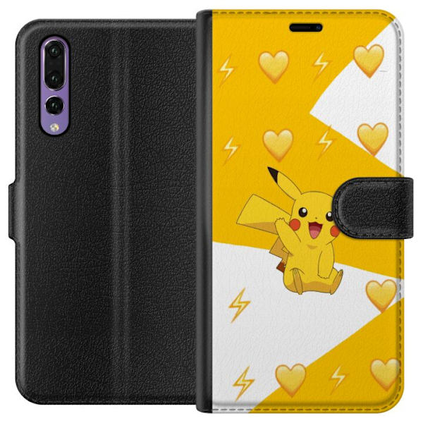 Huawei P20 Pro Plånboksfodral Pikachu Pokémon Gaming Figur Spelmotiv Populär Ikon Tecknad Serie Pokémon GO Barnklassiker