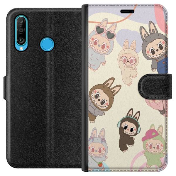 Huawei P30 lite Tegnebogsetui Labubu Pop Mart Samling Motiv Figur Samling Design Populært Art Toy Pop Mart Kreativ Grafisk