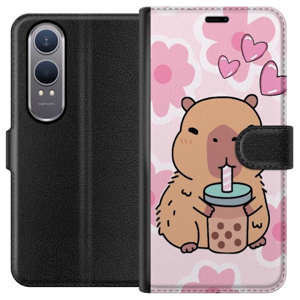 OnePlus Nord CE4 Lite Tegnebogsetui Kawaii Capybara Hjerte Ani