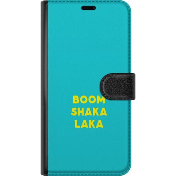 Kompatibelt Plånboksfodral till Apple iPhone XR Boom Shaka Laka-text turkos