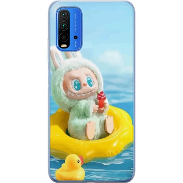 Xiaomi Redmi 9T Gennemsigtig cover Labubu Stripe Attack - Striber møder monstre