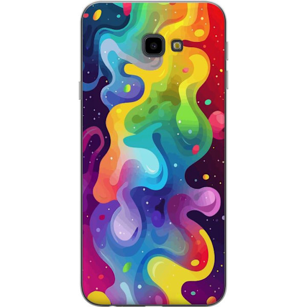 Samsung Galaxy J4+ Genomskinligt Skal Color Splash Abstrakt Konst Design Färgstarkt Mönster Modern Populär Väggkonst Grafiskt Trend